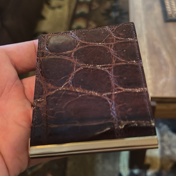 German Made Antique Wallet Genuine Alligator  With watch in wallet - Picture 4 of 5